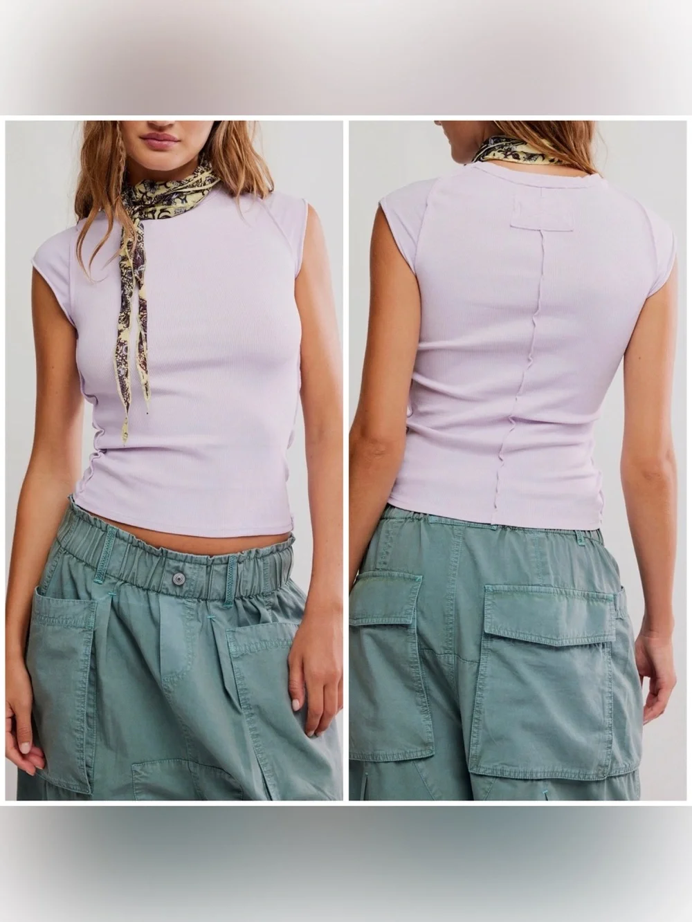 NWOT Free People We The Free Ever Had Tee - orchid hush purple lilac - M *IR*